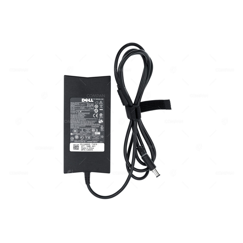 J62H3 DELL 90W 19.5V 4.62A 7.4MM SLIM AC/DC ADAPTER 0J62H3, LA90PE1-01,